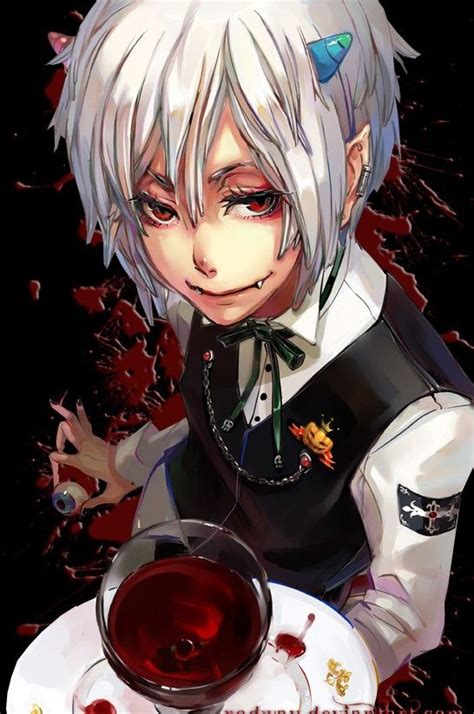 Creepy Anime Demon Boy Dark Bloody Crazy Pain Gore