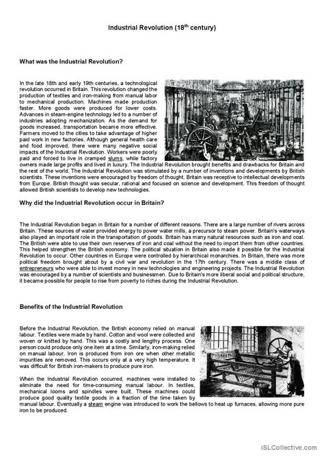 Industrial Revolution Social Studi English Esl Worksheets Pdf And Doc