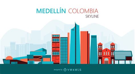 Ilustración Del Horizonte De Medellín Descargar Vector