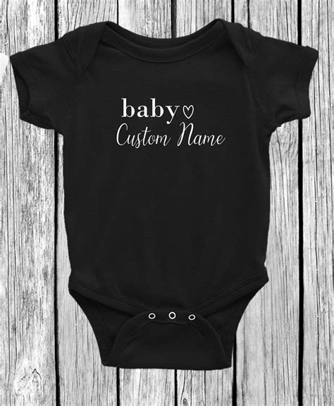 Baby Custom Name Onesie Baby Heart Onesie Personalized Baby Etsy