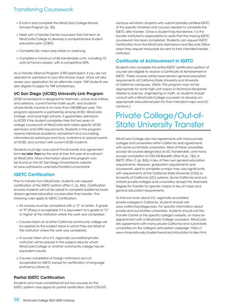 Miracosta College 2021 2022 Catalog Miracosta College Page 98 Flip Pdf Online Pubhtml5