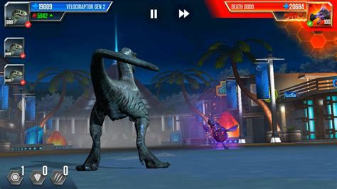 Velociraptor Gen 2 Lv999 Vs Death Dodo Lv100 The Last Battle Jurassic World The Game Youtube