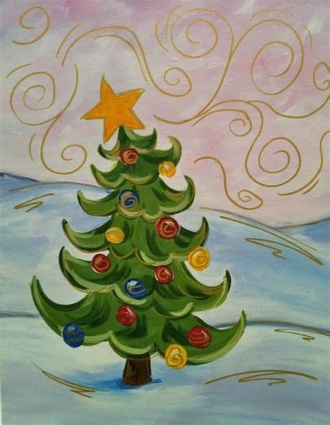 Whimsical Christmas Tree Painting At Explore