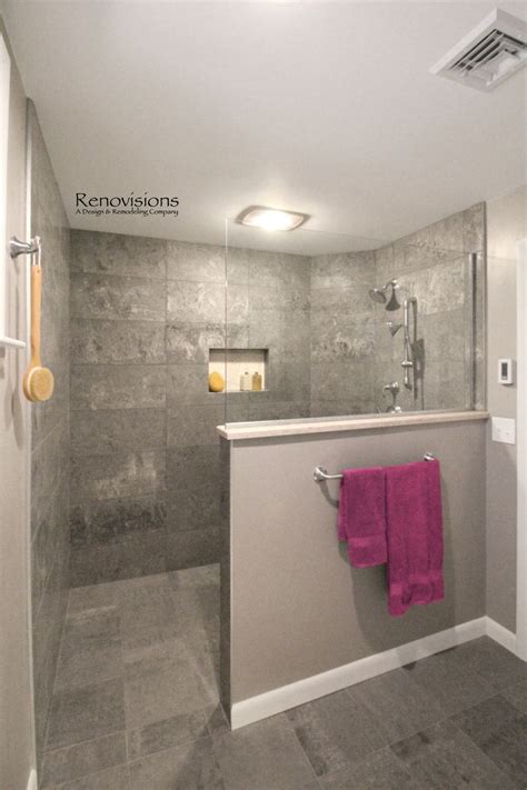 Walk In Shower Ideas With Half Wall Basement Bathroom Remodeling