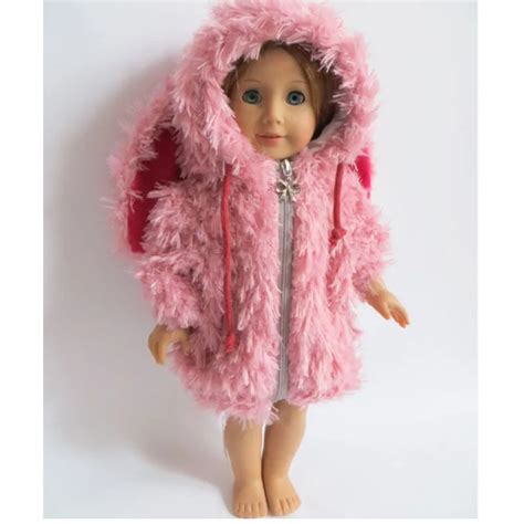 buy 1pcs doll clothes for 18 inch american girl doll winter coat pink color