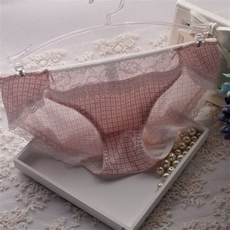 Japanese Low Waist Cotton Floral Briefs Underwear Women Lace Lattice