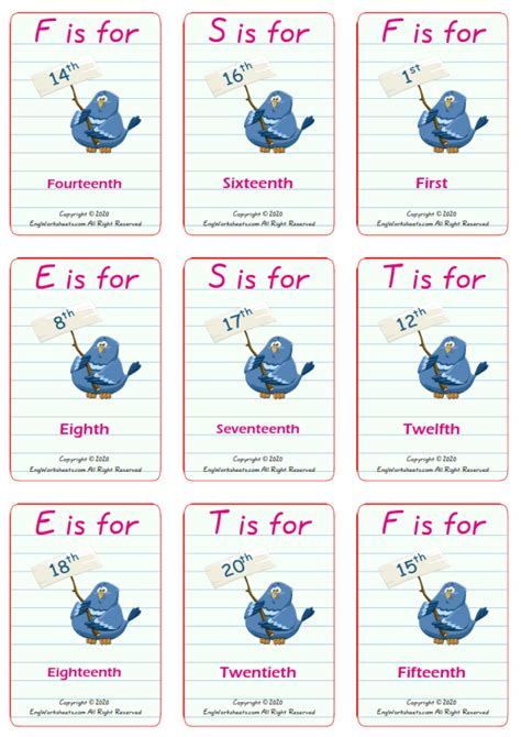 Numbers Vocabulary Esl Printable Picture Dictionary F