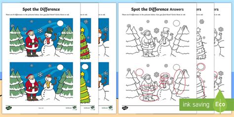 Free Christmas Spot The Difference Printable Free Printable Templates