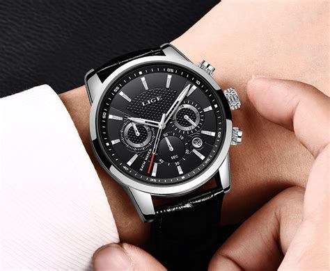 LIGE 남성 시계 새로운 패션 가죽 방수 빛나는 최고 브랜드 럭셔리 남성 석영 손목 시계 남성 시계 상자 포함 2022