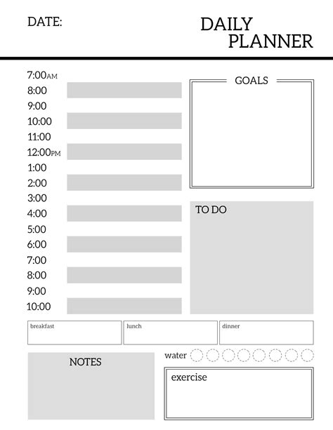 Daily Planner Printable Template Sheets Paper Trail Design