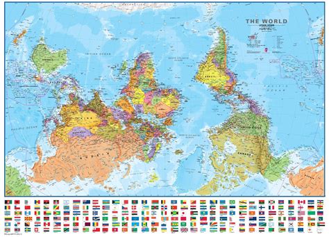 Upside Down World Map Poster 1926×1389