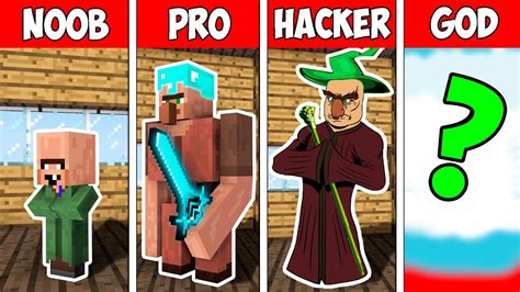 Minecraft Noob Vs Pro Vs Hacker Vs God Villager Evolution In