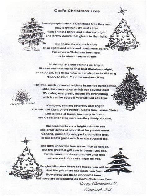 Christmas Poem Gods Christmas Tree Christmas Poems Christmas