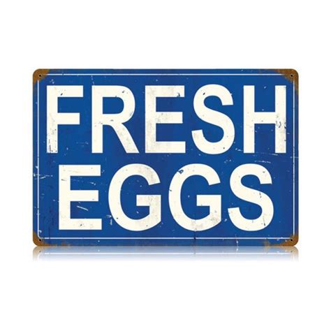 Farm Fresh Eggs Metal Sign 18 X 12 Inches Vintage Style Home Etsy