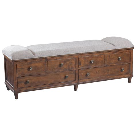 Powell Accent Furniture Brody Rustic Padded Top Storage Bench Bullard