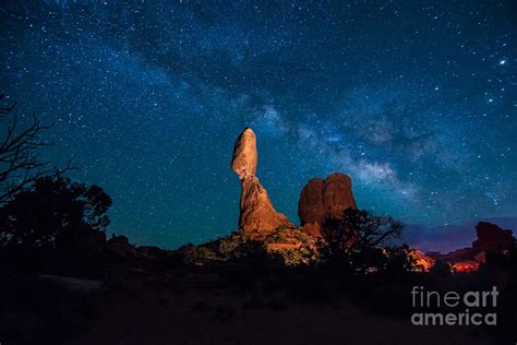 Balanced Rock And Milky Way At Night Photograph By Gary Whitton Fine