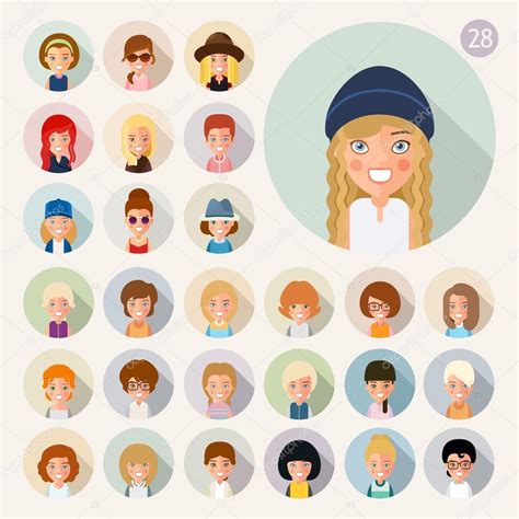 Avatars Of Young Girls Stock Vector Image By ©mrmaster 80490186