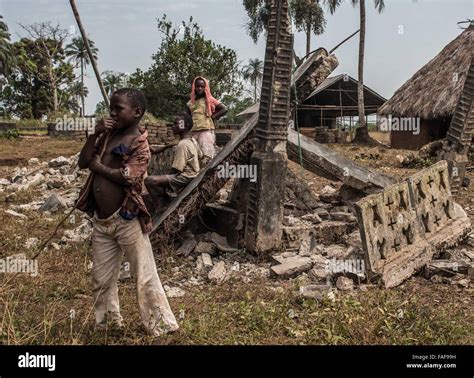 War Damage Near Bo Sierra Leone Stock Photo Alamy