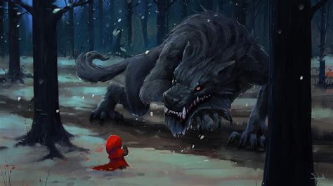 Online Crop Little Red Riding Hood Illustration Digital Art Fantasy