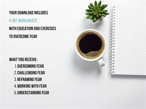 Overcoming Fear Cbt Worksheets Anxiety Worry Depression Counseling