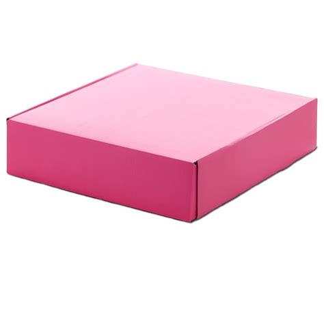 10ea 8 x 8 x 3 hot pink corrugated tuck top box pkg by paper mart