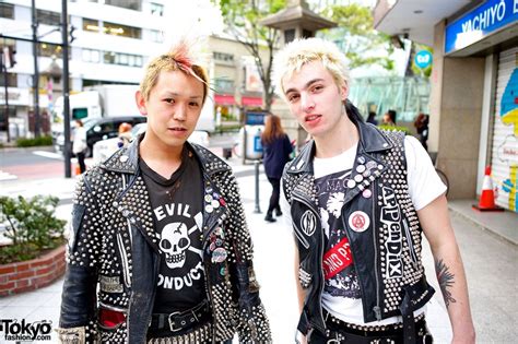 Harajuku Punks W Colorful Mohawk Studded Leather And Boots Tokyo Fashion