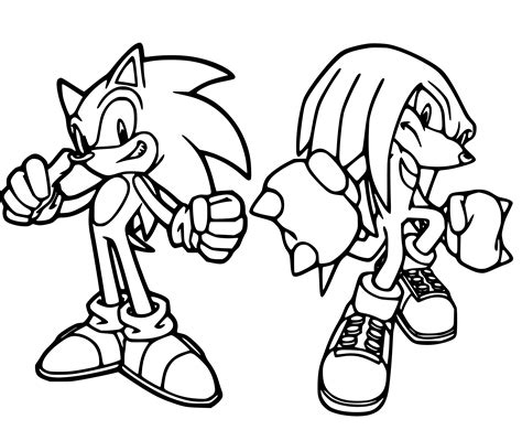 Knuckles The Echidna Coloring Sheets Sonic The Hedgehog Coloring Sheets