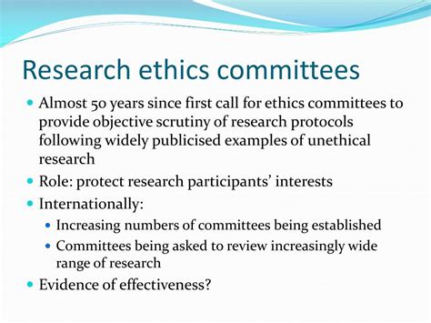 Ppt Research Ethics Committees Assessment And Support Powerpoint