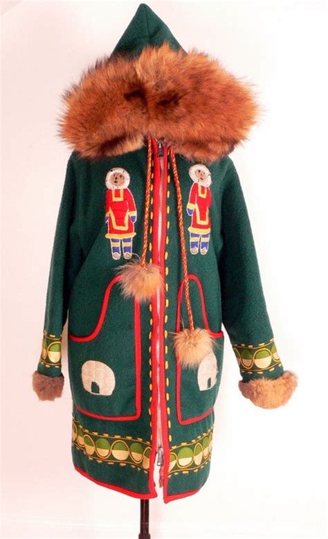 hold native inuit wool anorak parka fur hood