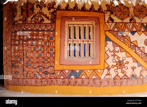 Window And Wall Painting Of House Gorewali Kutch Gujarat India