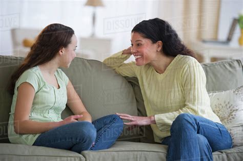 Mother Talking To Teenage Daughter 14 15 Stock Photo Dissolve
