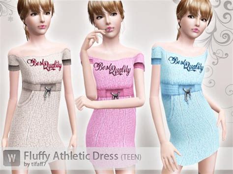 The Sims Resource Fluffy Athletic Dress Teen