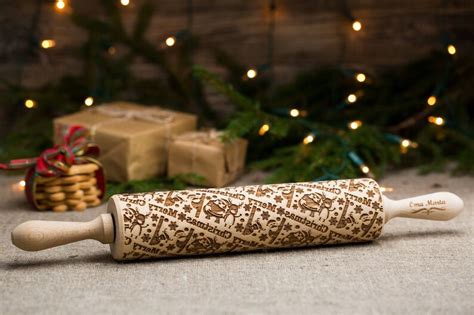 Christmas Rolling Pin Christmas Ts Rolling Pins Engraved Etsy