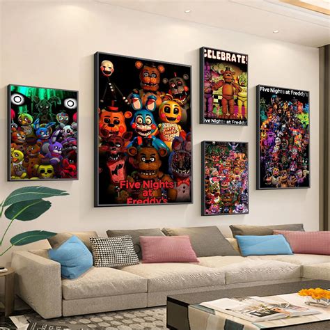 Fnaf Five Nights At Freddys Anime Posters Sticky Whiteaper Prints
