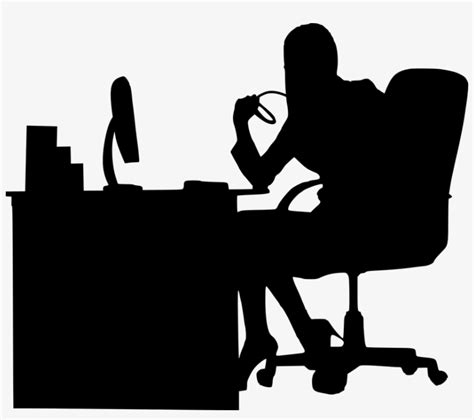 Silhouette Businesswoman Working Creative Office Office