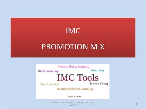 Imc Promotion Mix By Amitabh Mishra