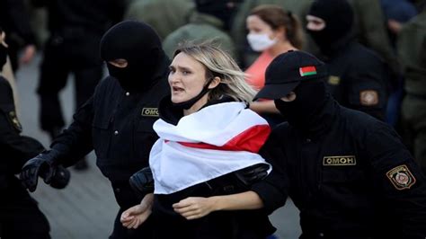 Belarus Police Detain Hundreds At Womens Protest Belarus News Al