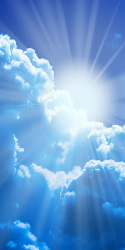 Download 1080x2160 Wallpaper Blue Sky Clouds Sunlight