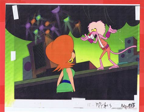 The Pink Panther Show Original Cartoon Production Cel And Copy Background