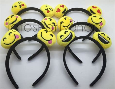 12 Emoji Headbands Emoticons Party Favors Emoji Headbands Emoji