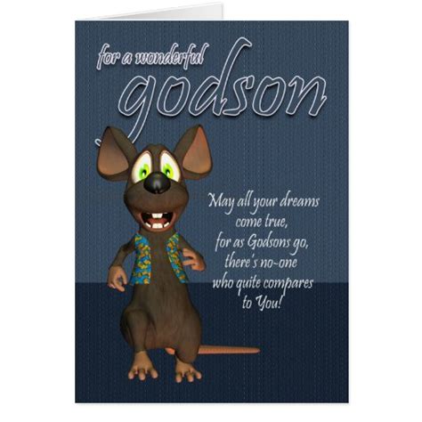 Godson Birthday Card With Funky Mouse Zazzle