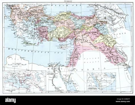 Antique Map Circa 1875 Of Turkey Stock Photo Alamy