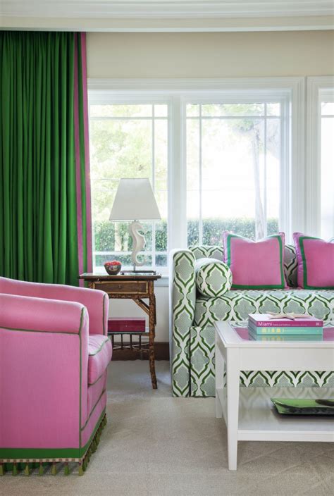 bold green  pink living  bedroom interiors  color
