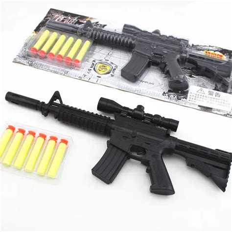 M4a1 Assault Rifle Plastic Nerf Guns Toy 6 Eva Foam Bullets Imitation