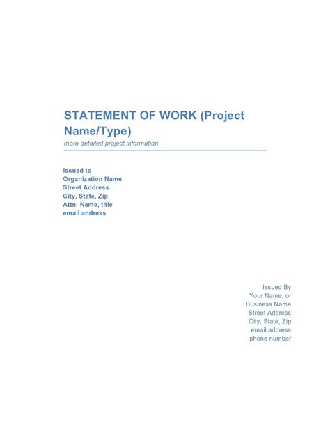 42 Great Statement Of Work Templates Sow Templatelab