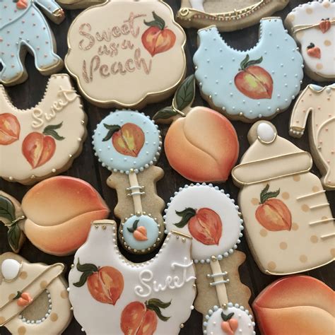 Sweet As A Peach Decorated Cookies In 2020 Peach Cookies Cookie