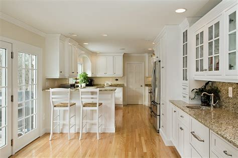 White Kitchen Cabinets With Red Oak Floors Kitchen Cabinet Ideas