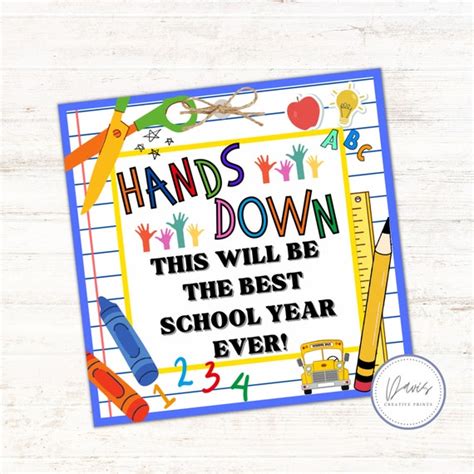 Hands Down Best School Year Ever Back To School Tags T Etsy