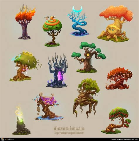 Magic Trees Game Design Prop Design Environment Concept Art