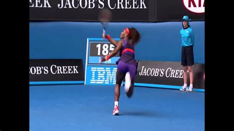 Serena Williams Hits Herself In The Face Australian Open Youtube
